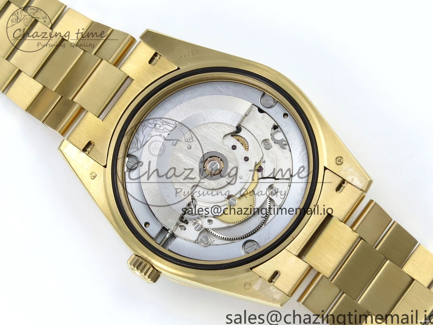 Bracelet Black 40 QF Diamonds Weight) Best YG on DayDate A2836 Dial V5 (Gain Bezel President Green Edition 1:1 0429